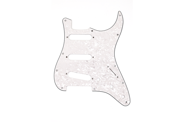 Pickguard, Stratocaster® S/S/S, 11-Hole Mount, White Pearl, 4-Ply