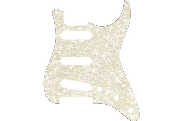 Pickguard, Stratocaster® S/S/S, 11-Hole Mount, Aged White Pearl, 4-Ply