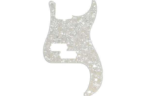 Pickguard, Precision Bass® 13-Hole Mount with Truss Rod Notch, White Pearl, 4-Ply