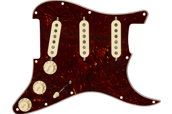 Pre-Wired Strat® Pickguard, Custom Shop Fat 50's SSS, Tortoise Shell 11 Hole PG