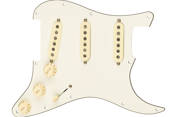 Pre-Wired Strat Pickguard, Custom Shop Custom '69 SSS, Parchment 11 Hole PG