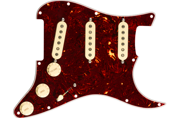 Pre-Wired Strat Pickguard, Original '57/'62 SSS, Tortoise Shell 11 Hole PG