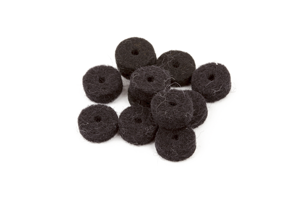 Black Strap Button Felt Washers (12)