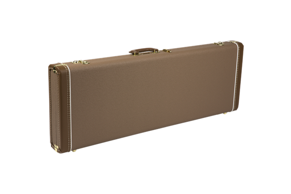 G&G Deluxe Strat®/Tele® Hardshell Case, Brown with Gold Plush Interior