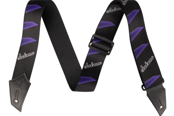 Jackson® Strap with Headstock Pattern, Black and Purple