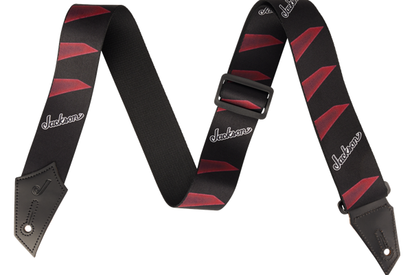 Jackson® Strap with Headstock Pattern, Black/Red