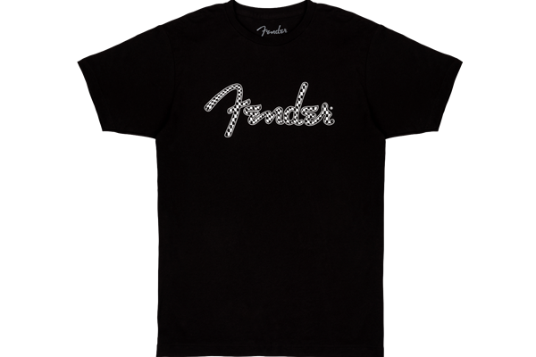 Fender® Spaghetti Wavy Checker Logo Tee, Black, S