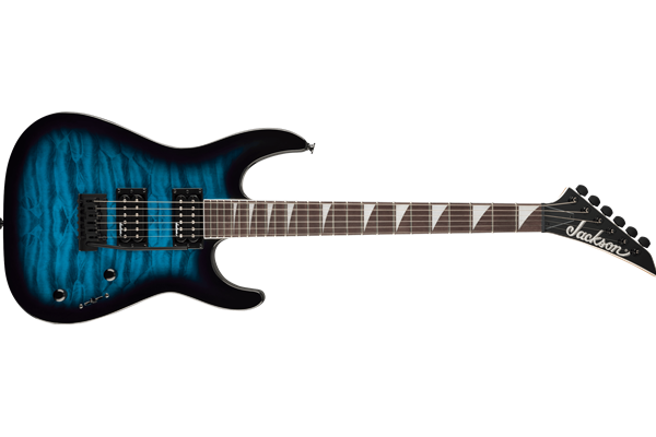 JS Series Dinky® JS20 DKQ 2PT, Amaranth Fingerboard, Transparent Blue Burst