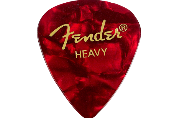 Premium Celluloid 351 Shape Picks, Heavy, Red Moto, 12-Pack