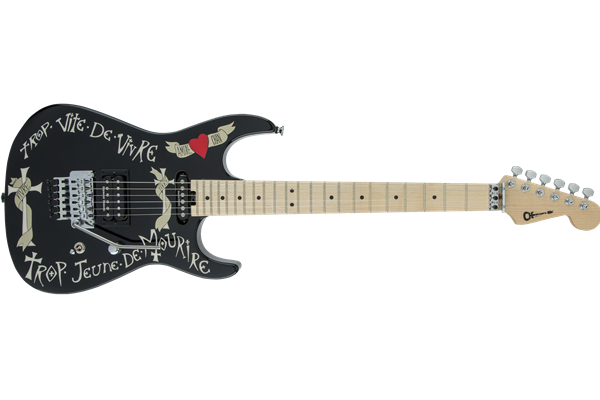 Warren DeMartini USA Signature Frenchie, Maple Fingerboard, Gloss Black with Frenchie Graphic
