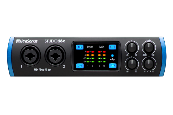 PreSonus® Studio 26c, Black and Blue