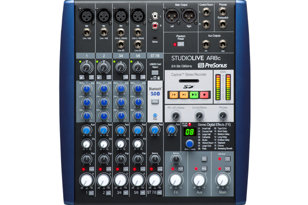 PreSonus® StudioLive® AR8c Analog Mixer, Blue, 230-240V UK