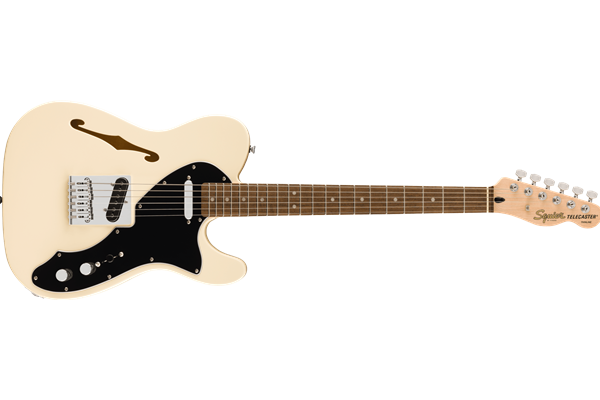 Affinity Series™ Telecaster® Thinline, Laurel Fingerboard, Black Pickguard, Olympic White