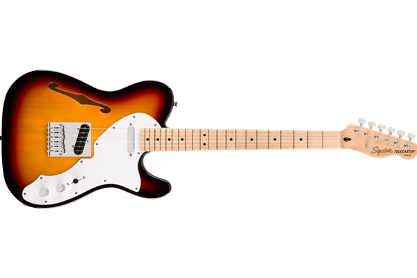 Affinity Series™ Telecaster® Thinline, Maple Fingerboard, White Pickguard, 3-Color Sunburst