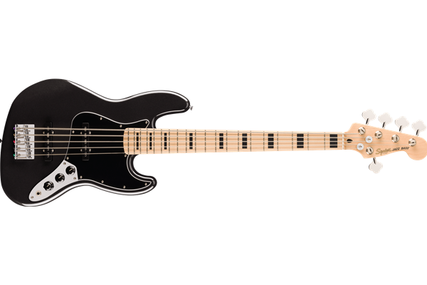 Affinity Series™ Active Jazz Bass® V, Maple Fingerboard, Black Pickguard, Black Metallic