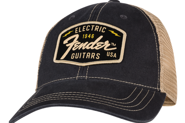 Fender® Transition Logo Patch Hat, Black/Stone One Size