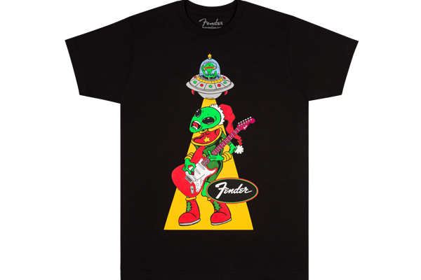 Fender® Ugly Christmas Tee, Alien, Blk, S