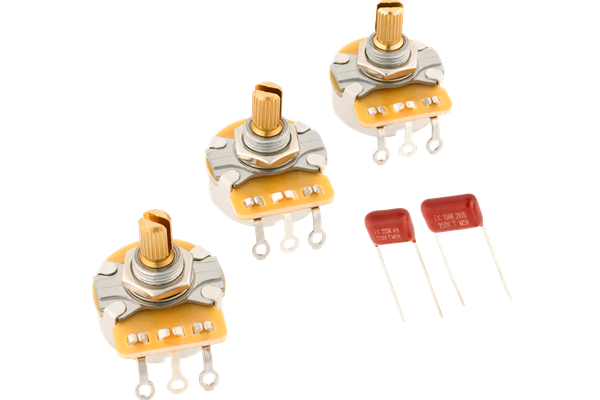 Stratocaster® Split Shaft Potentiometer and Capacitor Kit, 3-Pack