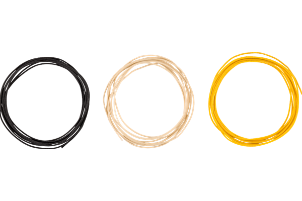 Pure Vintage Cloth Wire, 22 AWG, Black, White, Yellow, 10'