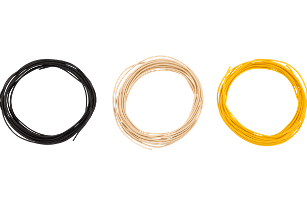 Pure Vintage Cloth Wire, 22 AWG, Black, White, Yellow, 15'