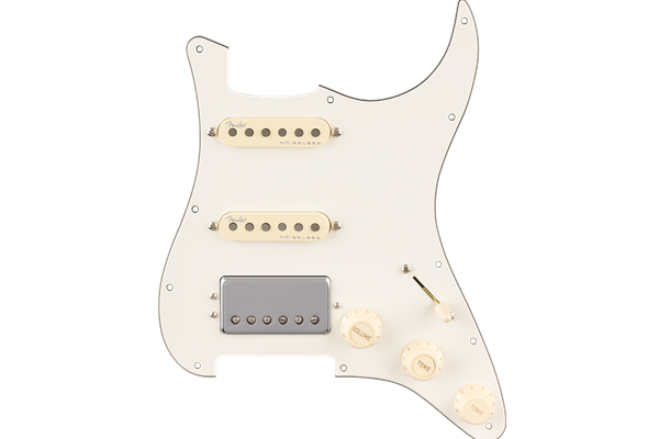 Pre-Wired Strat® Pickguard, Quadra Tap™/Ultra Noiseless™ HSS, Parchment 11 Hole PG