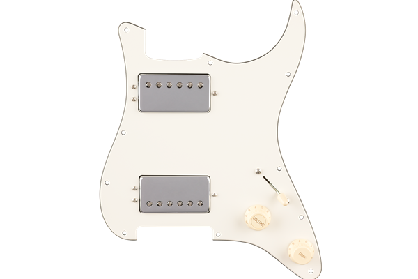 Pre-Wired Strat® Pickguard, Quadra Tap™ HH, Parchment 11 Hole PG