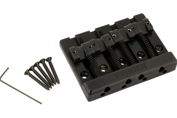 Fender® HiMass™ 4-String Bass Bridge Assembly With Zinc Saddles, Black