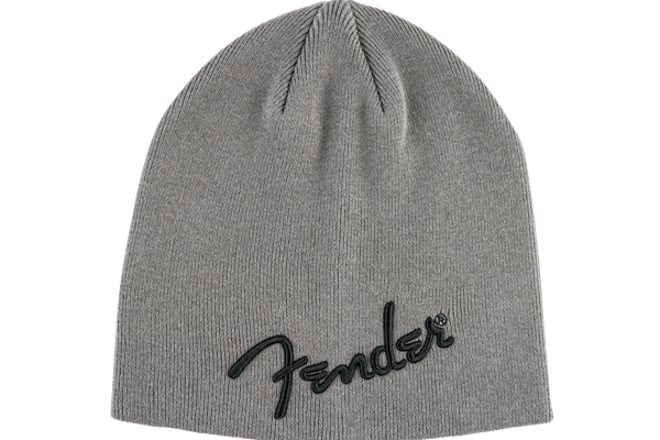Fender® Logo Beanie, Charcoal Heather Gray, One Size
