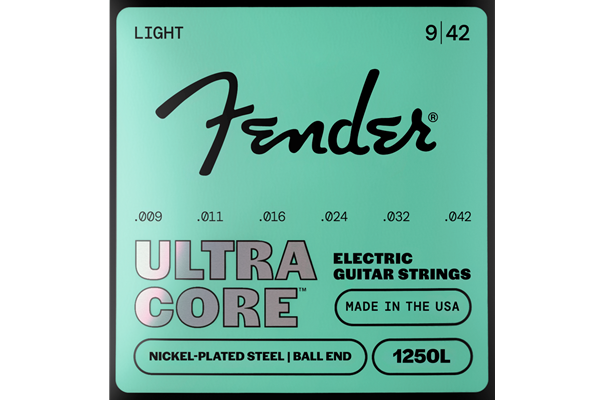 1250 Ultracore™ Guitar Strings, Nickel Plated Steel, Ball End, 1250L Gauges .009-.042, (6)