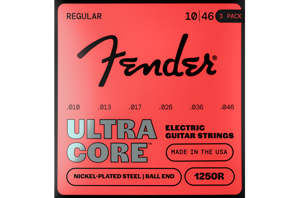 1250 Ultracore™ Guitar Strings, Nickel Plated Steel, Ball End, 1250R Gauges .010-.046, (6) 3-Pack