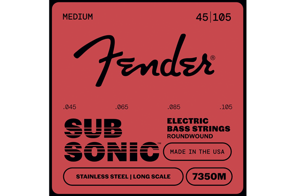 Stainless 7350's Bass Strings, Stainless Steel Roundwound, Long Scale, 7350M .045-.105 Gauges, (4)