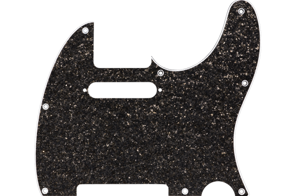 Hybrid Glass/Glitter Telecaster® S/S Pickguard, Dark Gray Sparkle