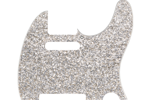 Hybrid Glass/Glitter Telecaster® S/S Pickguard, Silver Sparkle