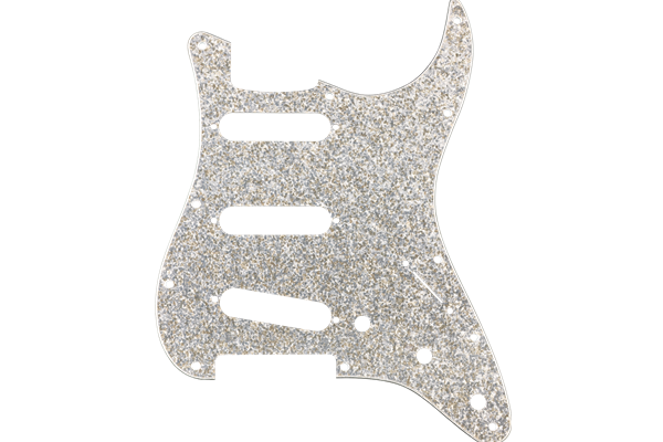 Hybrid Glass/Glitter Stratocaster® S/S/S Pickguard, Silver Sparkle