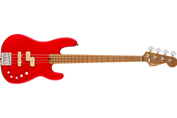 Pro-Mod San Dimas® Bass PJ IV MAH, Caramelized Maple Fingerboard, Satin Racing Red
