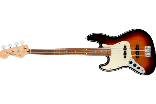 Player Jazz Bass® Left-Handed, Pau Ferro Fingerboard, 3-Color Sunburst