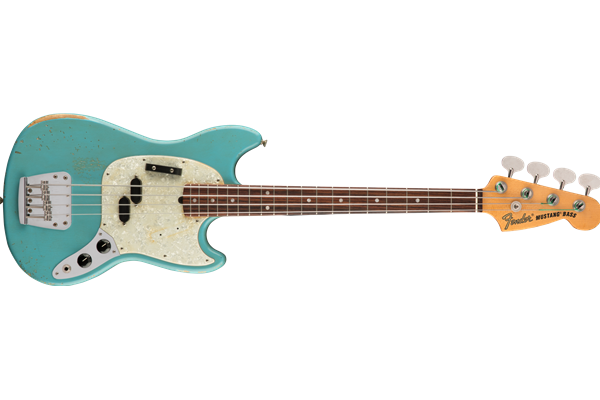 JMJ Road Worn® Mustang Bass®, Rosewood Fingerboard, Faded Daphne Blue