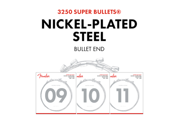 Super Bullet® Strings, Nickel Plated Steel, Bullet End, 3250L Gauges .009-.042, (6)