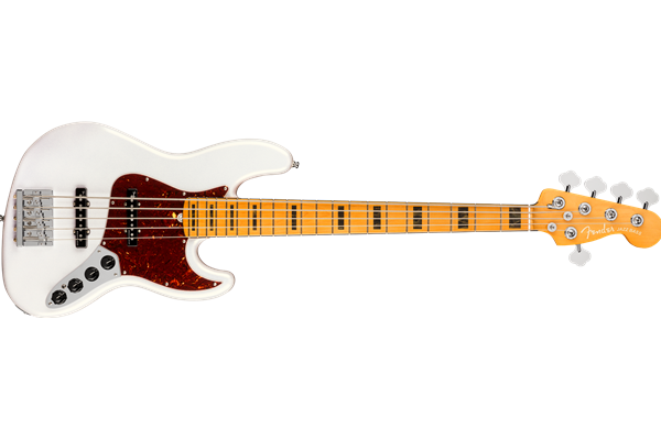 American Ultra Jazz Bass® V, Maple Fingerboard, Arctic Pearl