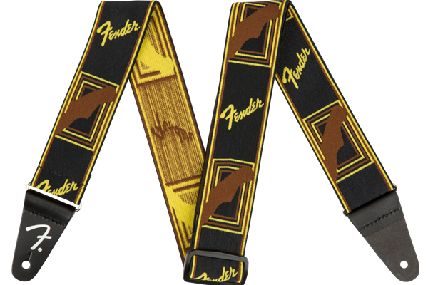 WeighLess™ Monogram Strap, Black/Yellow/Brown, 2"