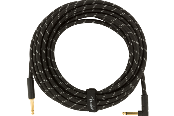 Deluxe Series Instrument Cable, Straight/Angle, 25', Black Tweed