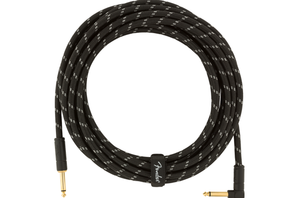 Deluxe Series Instrument Cable, Straight/Angle, 18.6', Black Tweed