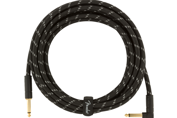 Deluxe Series Instrument Cable, Straight/Angle, 15' Black Tweed