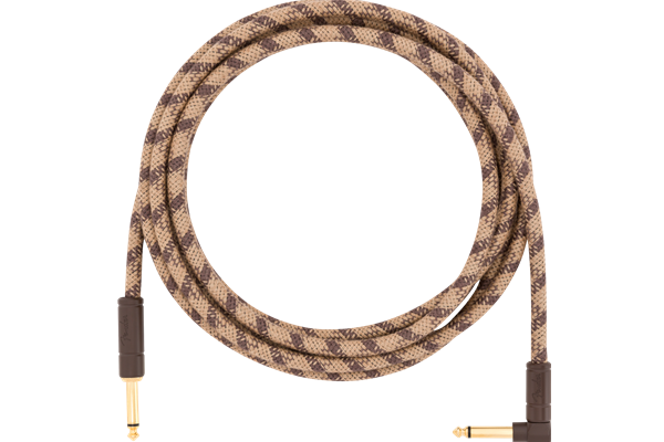 Festival Instrument Cable, Straight/Angle, 10', Pure Hemp, Brown Stripe