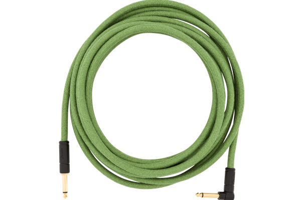 Festival Instrument Cable, Straight/Angle, 18.6', Pure Hemp, Green