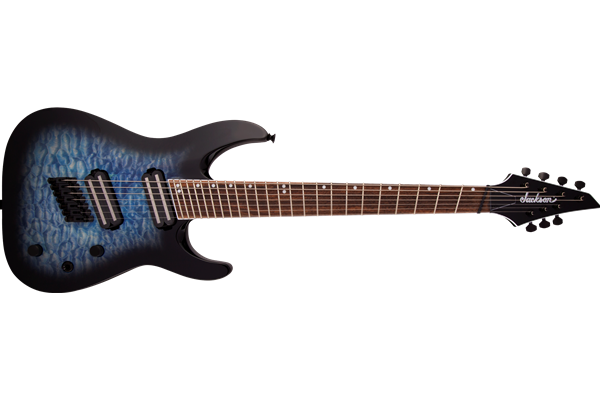 X Series Soloist™ Arch Top SLATX7Q MS, Laurel Fingerboard, Multi-Scale, Transparent Blue Burst