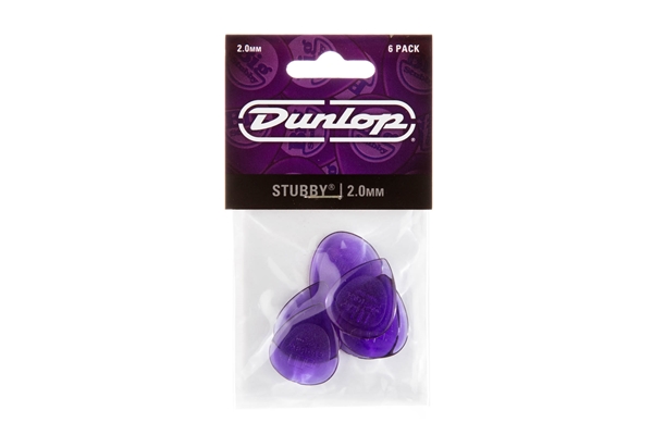 Dunlop 2.0mm Stubby® Jazz Guitar Picks (6/pack)