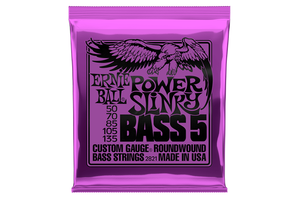 Ernie Ball Power Slinky Roundwound Bass Strings 45-130, 5 String Set