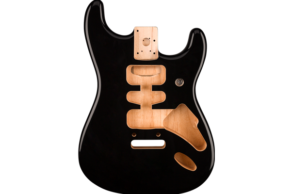 Deluxe Series Stratocaster® HSH Alder Body 2 Point Bridge Mount, Black