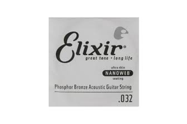Elixir Phosphor Bronze Acoustic Guitar String with Nanoweb Coating - .032
